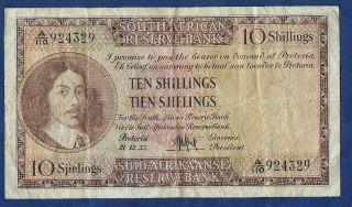 South African Reserve Bank Ten Shillings Banknote 1955