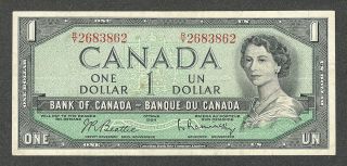 1954 Radar $1.  00 2683862 Rare 4 - Digit Key Bank Of Canada Qeii Two Dollars