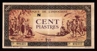 French Indochina 100 Piastres 1942 - 1945 Pick 58
