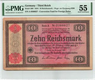 Germany 10 Reichsmark 1934 P - 208 Pmg 55