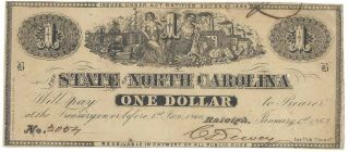 The State Of North Carolina One Dollar 1863