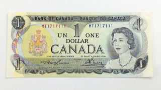 1973 Canada 1 One Dollar Mt Prefix Canadian Circulated Currency Banknote I112