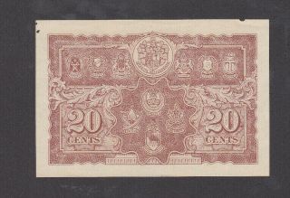 20 Cents Very Fine Banknote From British Malaya 1941 Pick - 9