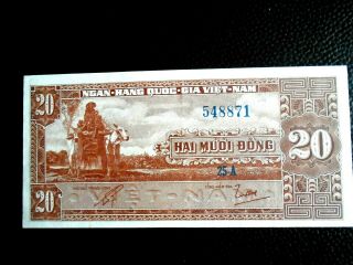 Vietnam 1962 20 Dong P - 6a Uncirculated,  Note Same As Pictured.