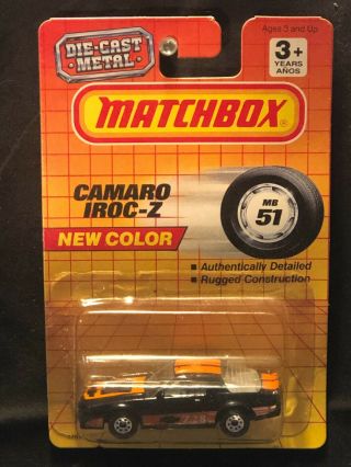 1/64 Vintage Matchbox 51 Chevrolet Camaro Iroc - Z Black
