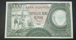 Indonesia,  1964,  10,  000 Rupiah,  P - 101b,  Crisp Unc