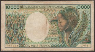 Central African Republic 10000 Francs P - 13 / B109a Sig 9 (3 - Digit Block) 706766