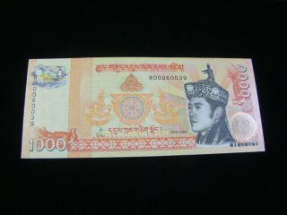 Bhutan 2008 1000 Ngultrum Banknote Gem Uncirculated Pick 34a