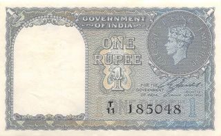 India 1 Rupee 1940 P 25a Series T/11 Circulated Banknote L15