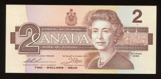 1986 Bank Of Canada $2 Banknote - Radar S/n: Buu9836389