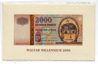 Hungary 2000 Forint Banknote 2000 Unc Ungarn Ungria - Millenium Rare