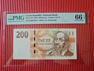 Czech Republic,  National Bank Pmg 66 Gem Unc Epq Pick 19r 2018 200 Korun