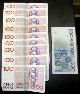 9 BELGIUM BANQUE NATIONALE DE BELGIQUE100 FRANCS & 1 500 FRANCS BANK NOTES 2