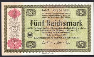 Germany 5 Reichsmark 1934 Au - P.  207 Banknote,  Uncirculated
