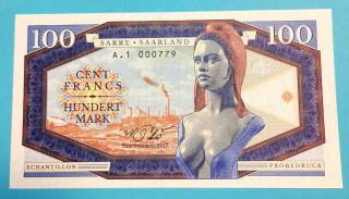 100 Francs Saarland - Brigitte Bardot (2017) Unc Gabris