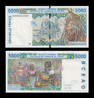 5000 Francs West African States 2002 P.  413dk Mali (d) : Unc