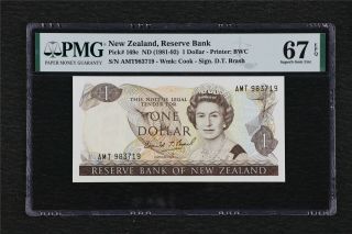 1981 - 92 Zealand Reserve Bank 1 Dollar Pick 169c Pmg 67 Epq Gem Unc