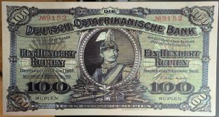 German East Africa 100 Rupees 1905 Kaiser Rare Germany Colony Polymer Banknote
