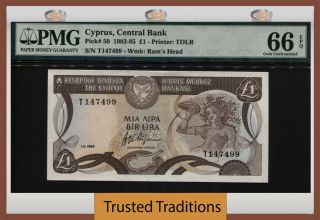 Tt Pk 50 1982 Cyprus Central Bank 1 Pound Ram 