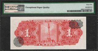 Mexico 1970 1 Peso PMG Certified Banknote UNC 65 EPQ Gem Pick 59l ABNC BIM 3