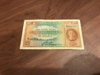 Government Of Malta Banknote Two Shillings King George Vi?