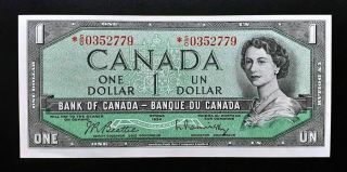 1954 Bank Of Canada $1 Dollar Replacement Note S/o0352779 Bc - 37ba (au, )
