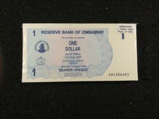 2008 Zimbabwe $1 Dollar P 37 Unc Bundle 100 Consecutive Notes
