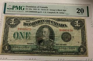 1923 1$ The Dominion Of Canada Vf20 - Dc - 25n