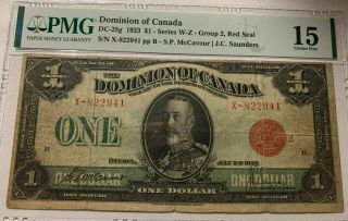 1923 1$ The Dominion Of Canada F15 - Dc - 25g