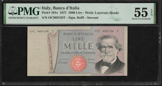 Italy 1000 Lire 1977 Pmg 55 Epq P 101e Pmg Population 1/10