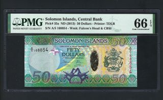 Solomon Islands 50 Dollars Nd (2013) P35a Uncirculated Grade 66