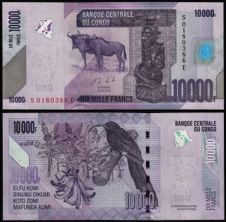 Congo Democratic Republic 10000 Francs (p103b) 2013 Unc