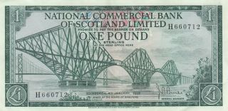 National Commercial Bank Of Scotland 1 Pound Burke 1968 B1510 P - 274 Xf