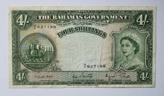 The Bahamas 4 Shillings Banknote P13 1953