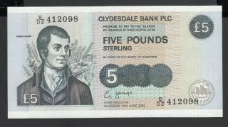 Scotland 5 Pounds 2002 Au - Unc P.  218,  Banknote,  Uncirculated