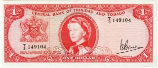 Trinidad & Tobago Islands 1 Dollar Banknote L.  1964 Extra Fine Pic 26 - C