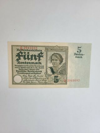 Germany,  5 Rentenmark 1926,  Pick 169