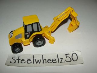 Cat Plastic Backhoe Construction Vehicle Toy Equipment Yellow Back Hoe 5 " Rare
