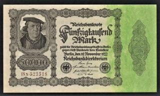 Vad - Germany - 50,  000 Mark Banknote - P 79 (cv=20) Unc