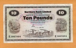 Northern Ireland 1982 Northern Bank Limited 10 Pounds.