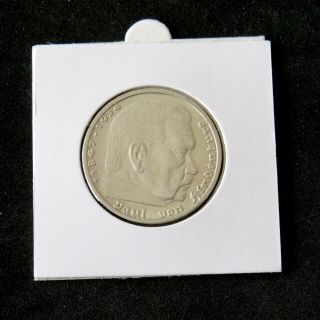 5 Mark Reichsmark 1937 G mit Paul von Hindenburg Silber Münze 2