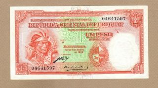 Uruguay: 1 Peso Banknote,  (vf/xf),  P - 28a,  1935,