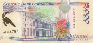Suriname 5000 Gulden 1999 P - 143b Unc