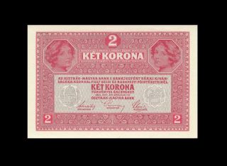1917 Austria 2 Kronen Banknote Rare ( (gem Unc))