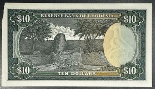 RHODESIA Reserve Bank $10 Ten Dollar 2 Jan 1979 SN929894 P 41 Grade: UNC A1614 2