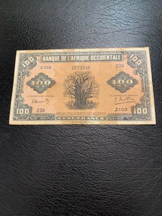 West Africa 100 Cents Francs Banque De L 