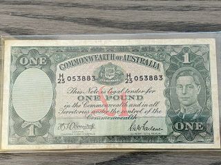 Australia 1 Pound Currency Banknote 1942 26b