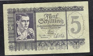 5 Schillings From Austria 1945 Vf