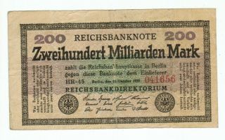 Germany Reichsbanknote 200 Billion Mark Berlin 1923