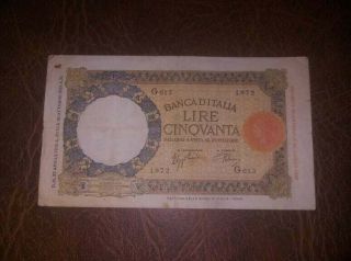 Italy 50 Lire 29.  4.  1940,  Circulated